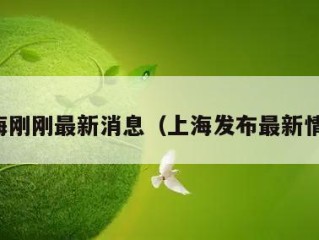 上海刚刚最新消息（上海发布最新情况）