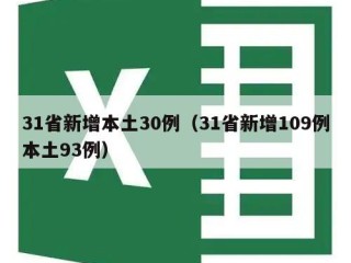 31省新增本土30例（31省新增109例本土93例）